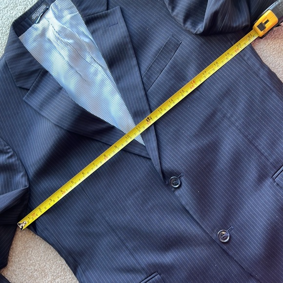 Tommy Hilfiger Navy Striped Suit Jacket Coat - Picture 9 of 11